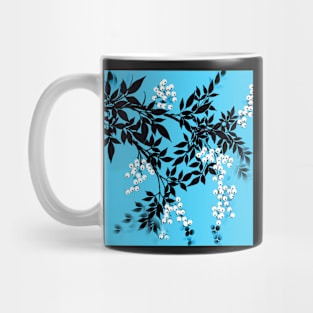 TREE BRANCHES BLACK AND BLUE LEAVES WITH BERRIES Mug